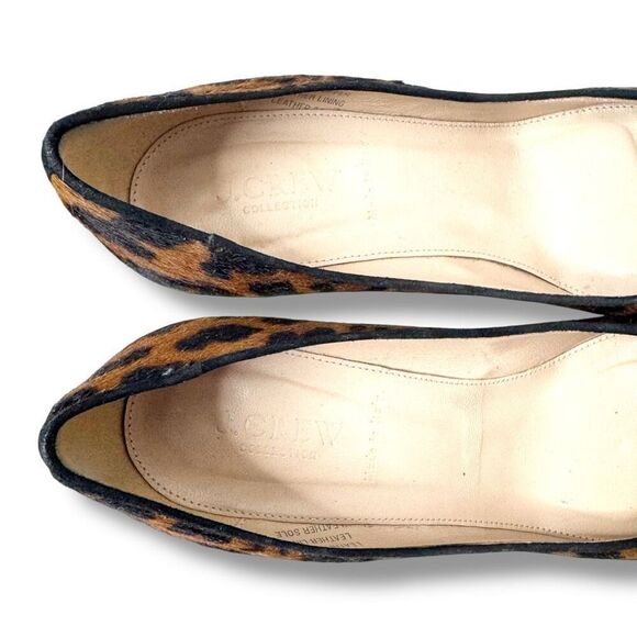 J. Crew Collection Ponyhair Hazelnut Leopard Elsie Heels Pumps Size 7.5 Italy - Picture 10 of 14